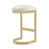 Manhattan Comfort Aura Bar Stool in White and Polished Brass (Set of 3) 3-BS006-WH